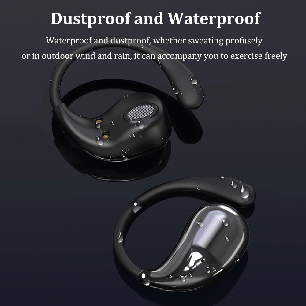 Bluetooth 5.4 crochet d'oreille casque TWS sans fil écouteurs HiFi stéréo étanche casques LED affichage longue veille tactile écouteurs