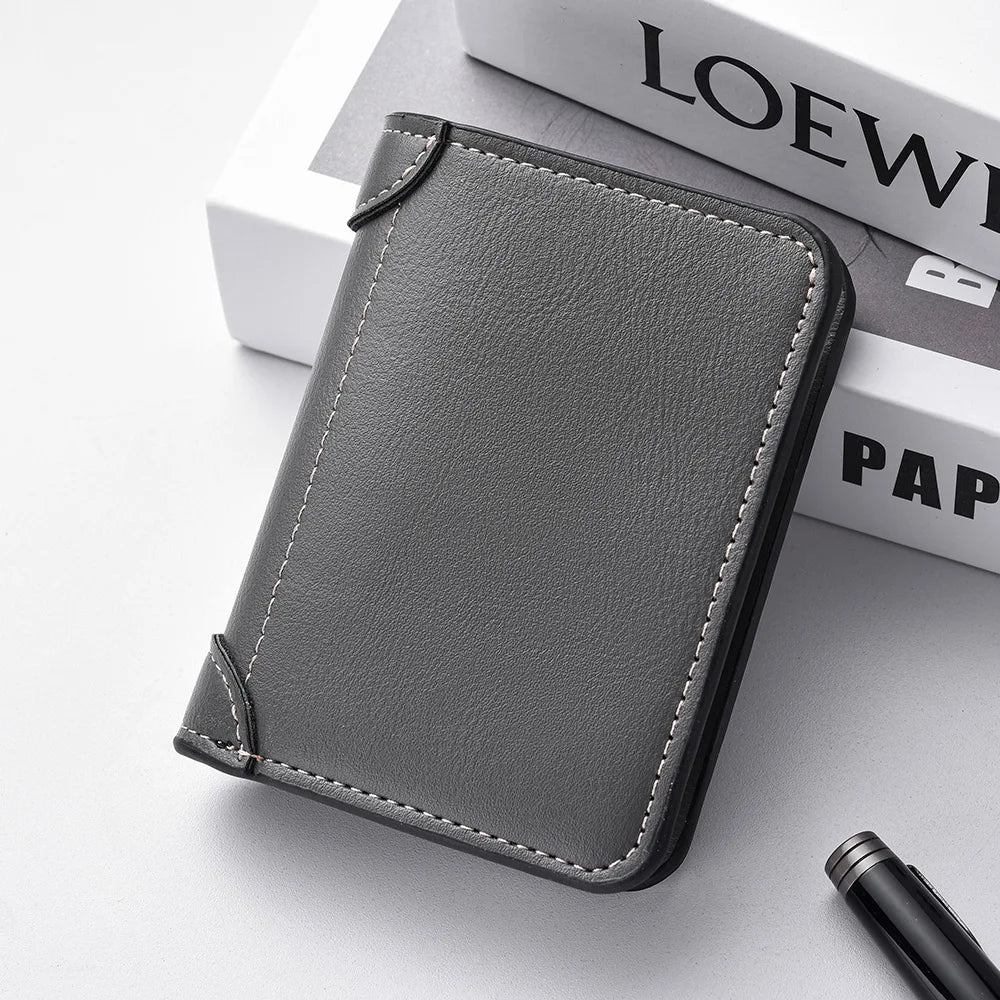 Mini portefeuille Ultra-fin en cuir PU souple pour hommes, 1 pièce, porte-cartes de crédit, court et Vertical, de haute qualité