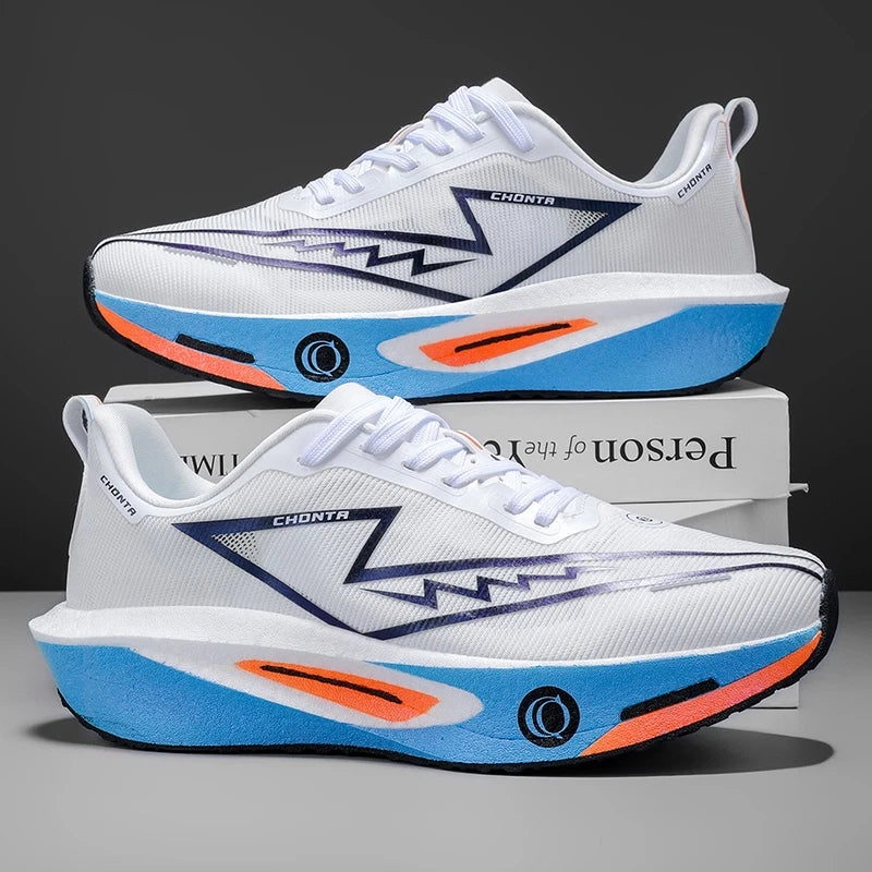 Chaussures de course décontractées et confortables pour hommes - Tige en tissu respirant, antidérapantes, résistantes à l'usure, semelle absorbant les chocs, chaussures de course décontractées à lacets à bout rond, a