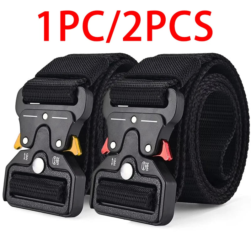 Versatile Tactical Belts for Men, Durable, Adjustable Design, for Outdoor Sports Enthusiasts, Pair with Jeans, for Men and Women, 1 Piece/2 Pieces