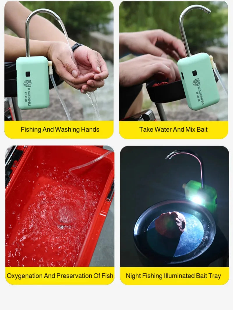 Pompe à oxygène extérieure intelligente électrique pour la pêche, extracteur d'eau portable rechargeable, pompe à oxygène pour aquarium domestique