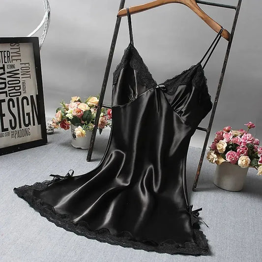 Nuisette Dentelle Lingerie Soie Femme — Sexy Mariage Robe Nuit Élégante