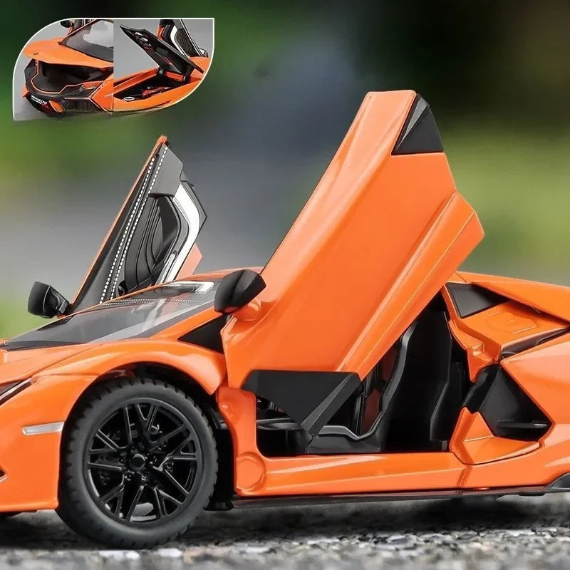 Modèle de supercar 1/24 avec son et lumière — collection miniature, cadeau d'anniversaire garçon