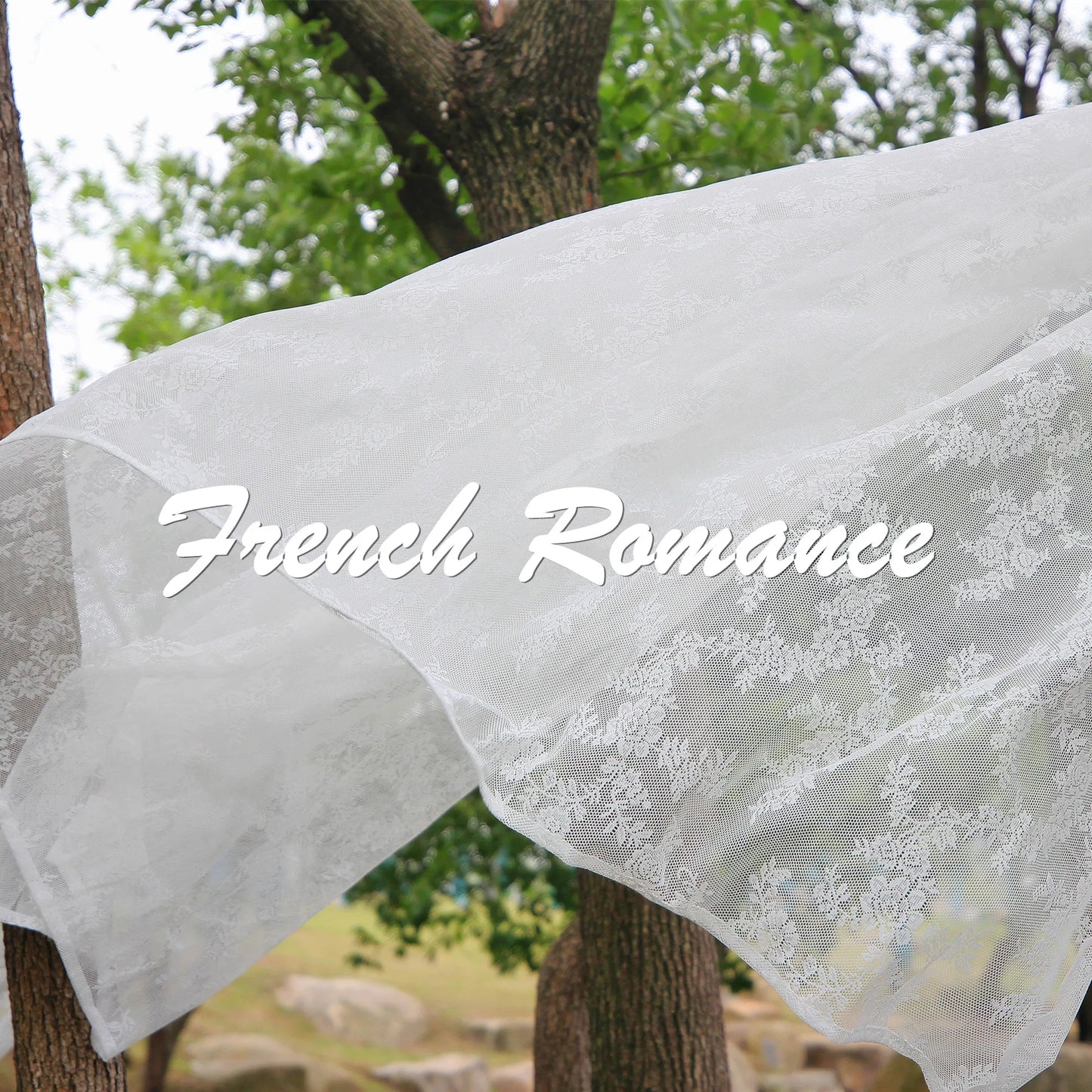 Rideaux transparents en dentelle brodée de fleurs blanches, en Voile de fenêtre de poche pour salon, chambre à coucher, décor de scène de mariage