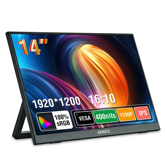Monitor táctil portátil de 14 pulgadas, no táctil opcional, para juegos 16:10 400cd/m2, pantalla extensible para XBox PS4/5 Switch Loptop