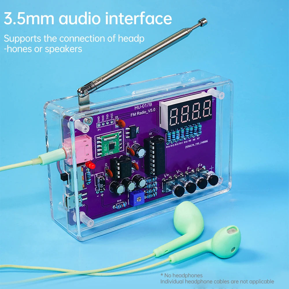 Kit électronique radio FM réglable avec affichage numérique, soudure de pratique de projet, mort, bricolage, 87-108MHz, RDA5807S