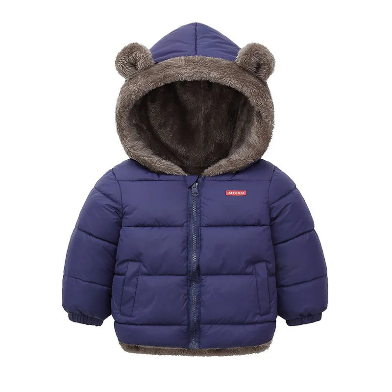 Bébé garçons filles veste à capuche vêtements d'extérieur en coton manteau polaire épais pour enfants vestes rembourrées en cachemire hiver garçons filles manteaux chauds