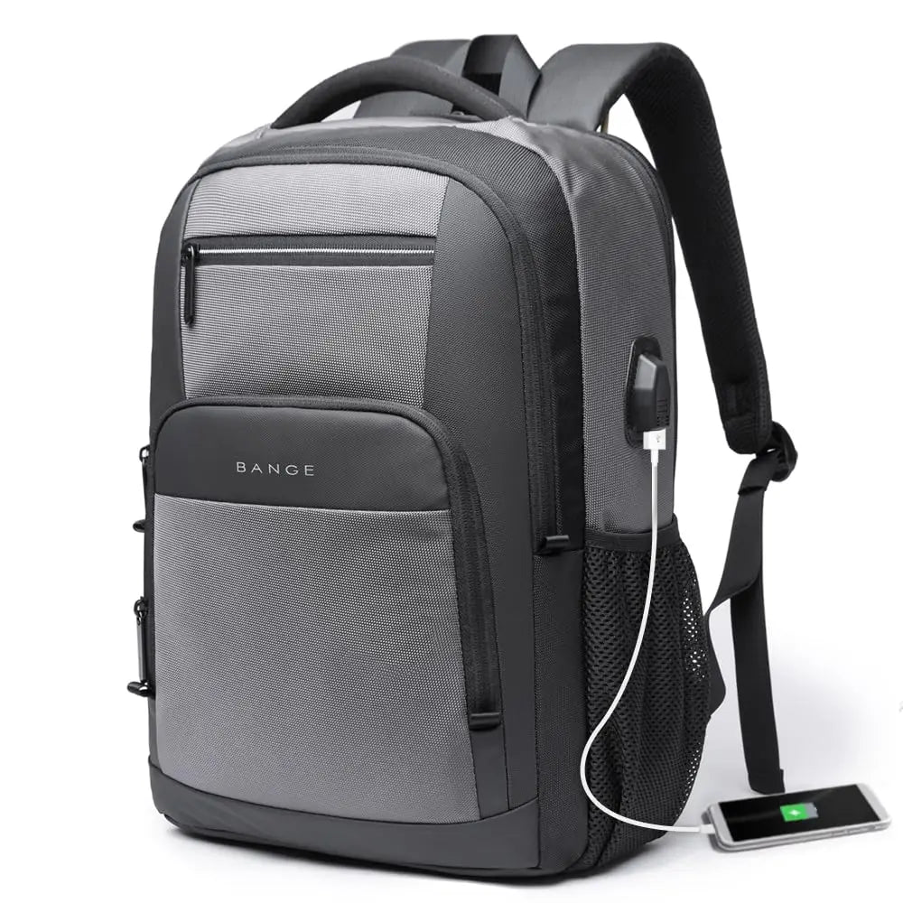 BANGE léger 15.6 pouces sac à dos pour ordinateur portable étanche USB Port de Charge multifonctionnel voyage randonnée sac d'école Mochila pour hommes
