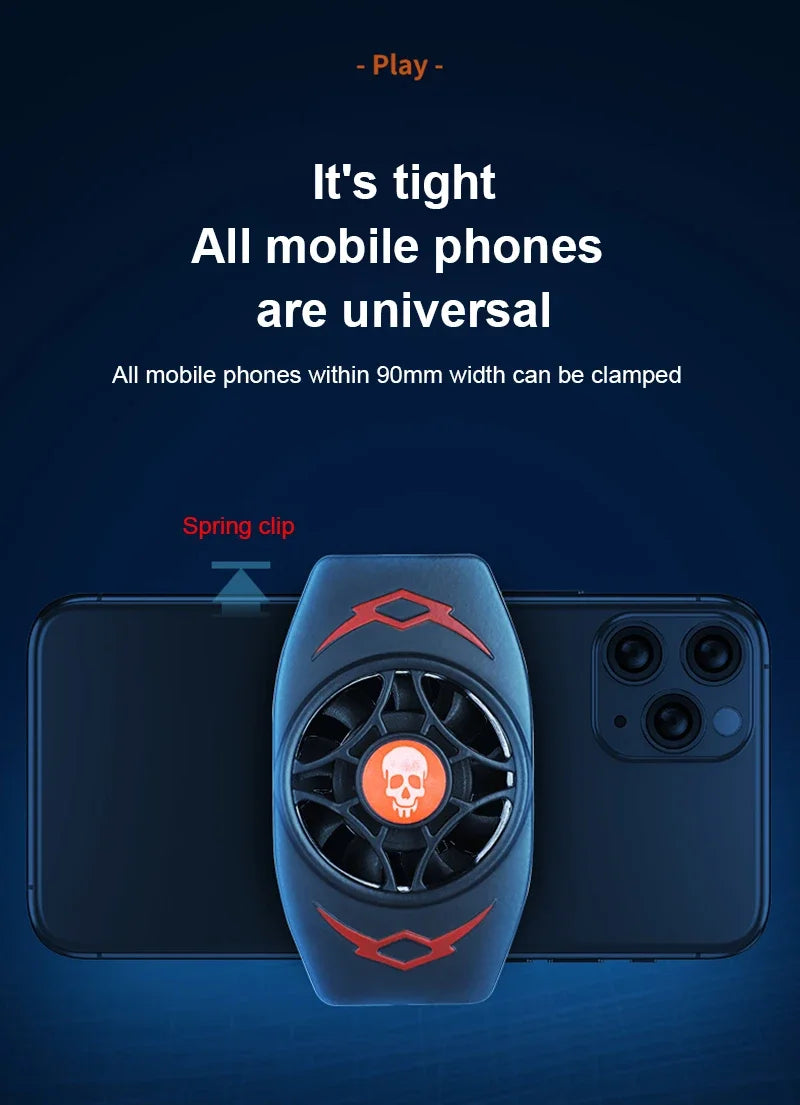 Ventilateur de refroidissement téléphone portable clip arrière — gaming, streaming, dissipateur de chaleur