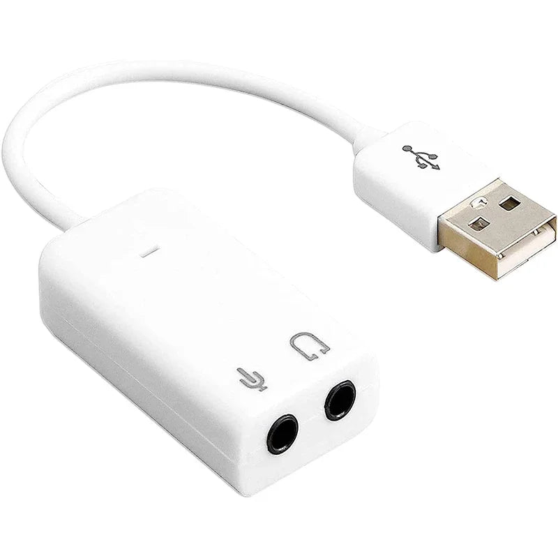 Carte Son USB Externe 7.1 Canaux — Adaptateur Audio Jack 3.5mm Casque & Micro