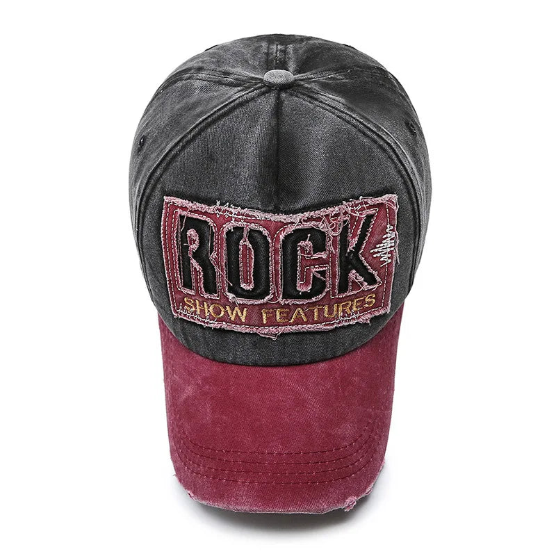 Casquette en denim shabby avec lettres lavées — hommes, femmes, chapeau de soleil, version coréenne, mode printemps/automne
