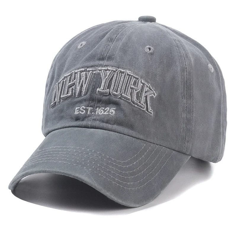 New York Distressed Cotton Cap for Men and Women, Snapback Caps, Baseball Caps, Sun Protection, CasAdvantages, Dad Hat, Outdoor Cap, 2024