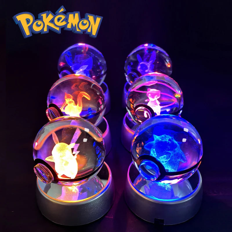 Boule de cristal 3D veilleuse — lampe en verre, statue, cadeau d'anniversaire pour enfants