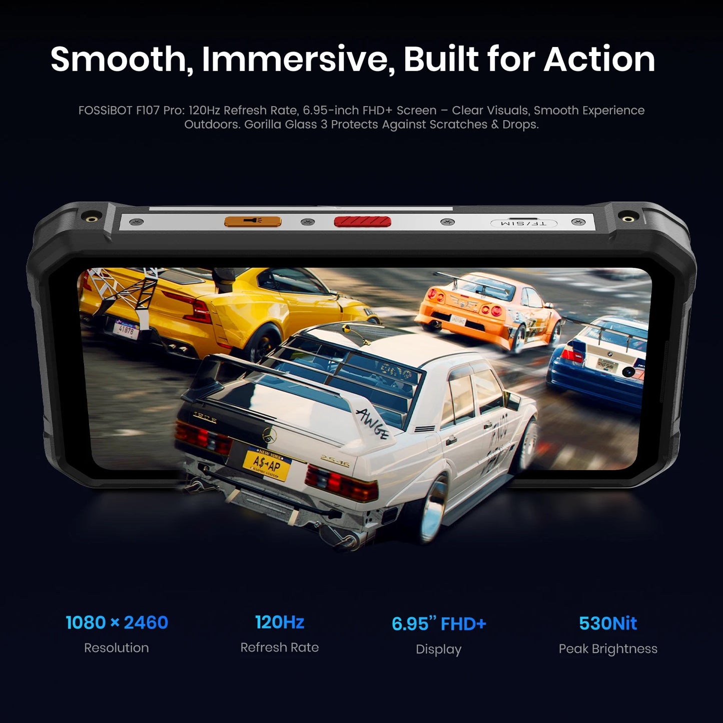 Smartphone robuste 5G — 30 Go + 512 Go, 6.95" FHD+, Android 15, 28000 mAh, charge 66W, vision nocturne