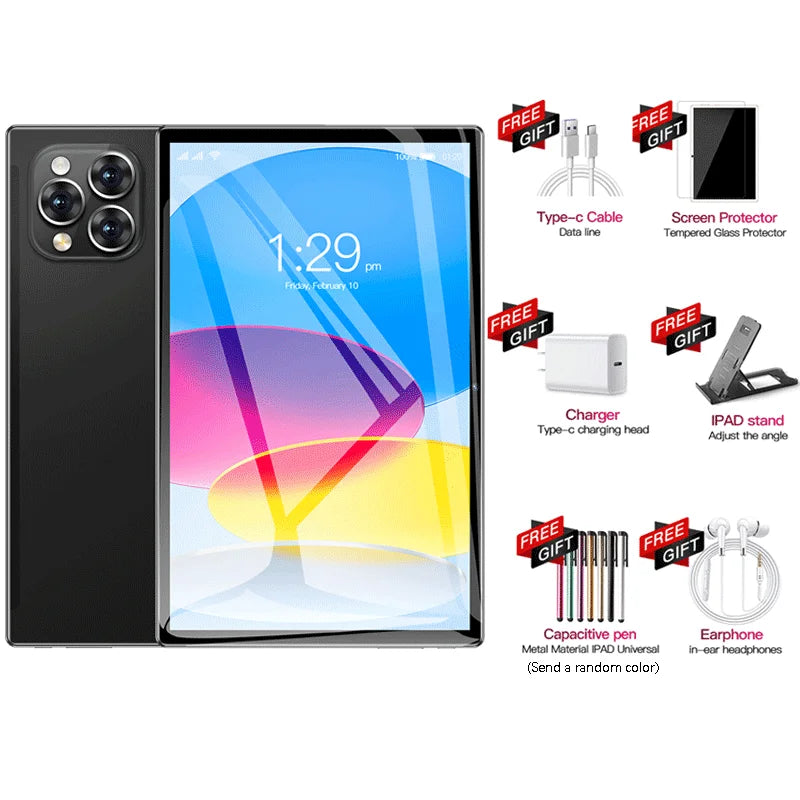 Tablette PC Android 16 2026 — 24 Go RAM, 2 To ROM, 20000 mAh, 5G, double SIM, WiFi, GPS, HD 4K, mini PC