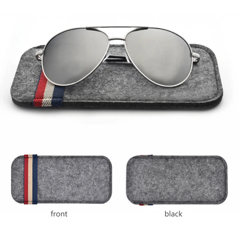 Estuche de fieltro para gafas de sol extragrande, bolsa de gafas de colores, estuche suave para gafas de montura LunUP, caja de gafas con banda elástica, compatible