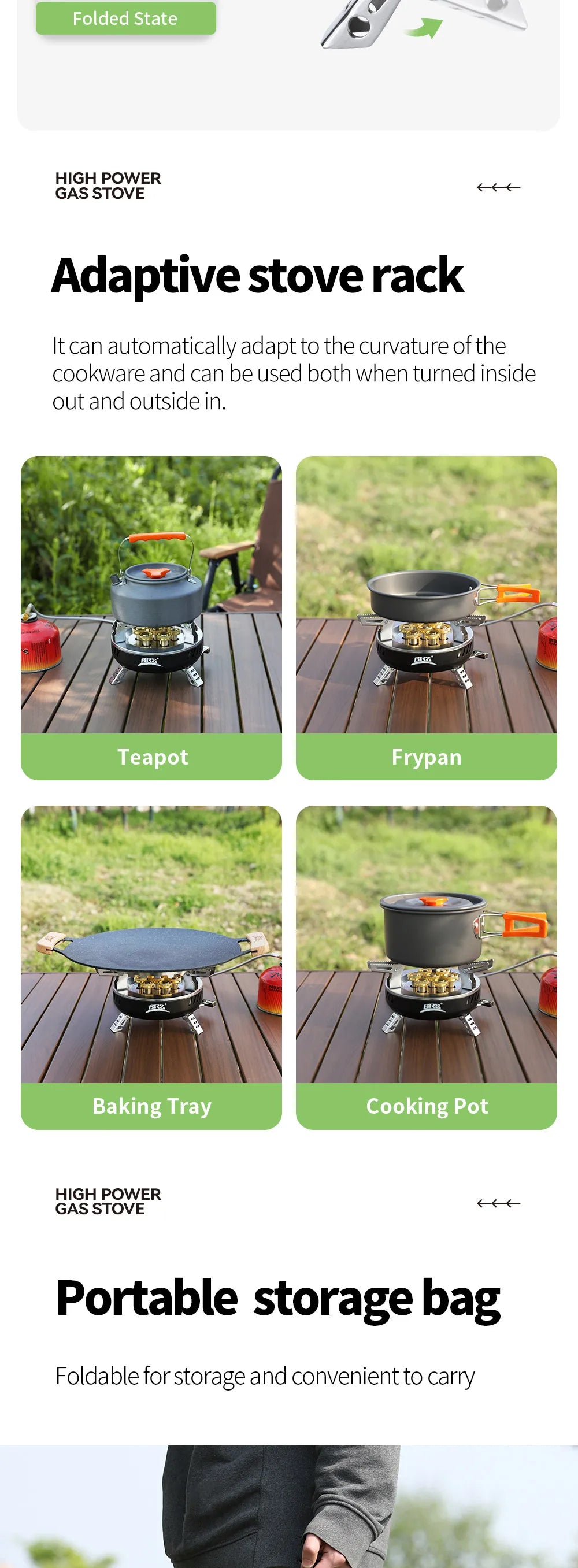 BRS – cuisinière à gaz de Camping 3/7 cœurs, brûleur touristique Portable haute puissance, allumage électronique extérieur, four de Camping, équipement de pique-nique