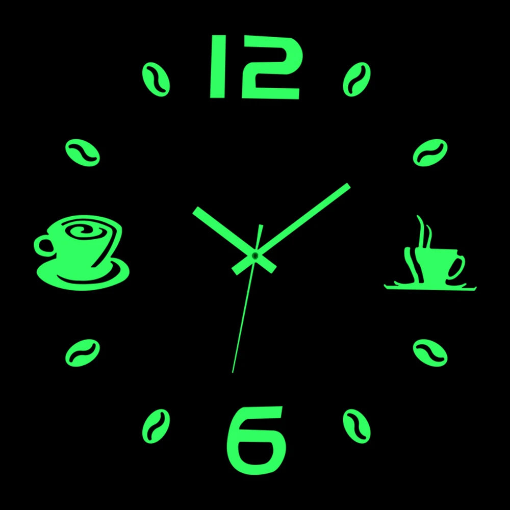 Wall clock DIY Luminous Wall Clock Quartz Watch Acrylic Mirror Stickers Wall Clock Wall Decoration Hot Home Decoration