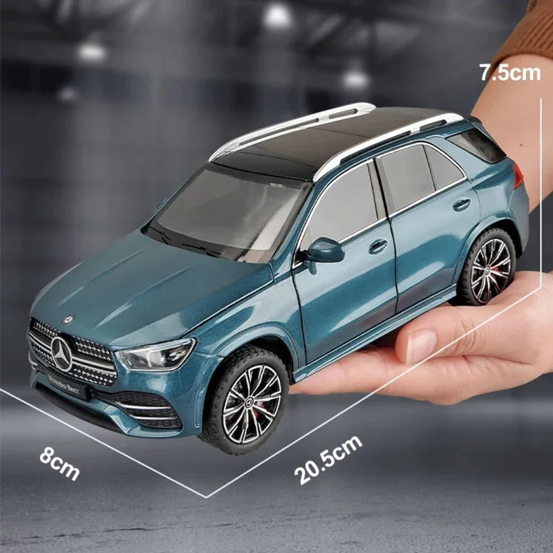 Modelo de vehículo todoterreno Benz GLE350 de metal fundido a presión para niños, juguetes de coche de simulación, colección, 1:24, inventario, luz y sonido, regalo