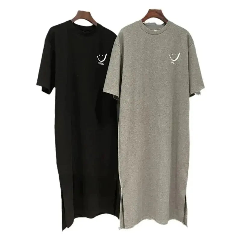 Robe T-shirt à manches courtes pour femmes, ample, mi-longue, au-dessus du genou, nouvelle collection été