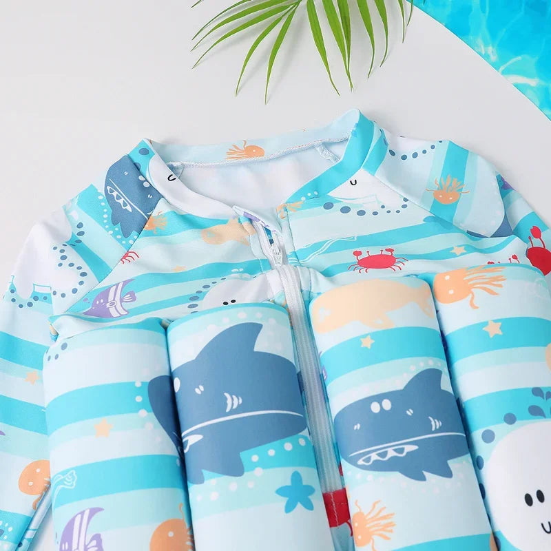 Maillot de Bain Flottabilité Enfant — Dessin Animé, Une Pièce, Protection Anti-Éruption, Garçon & Fille