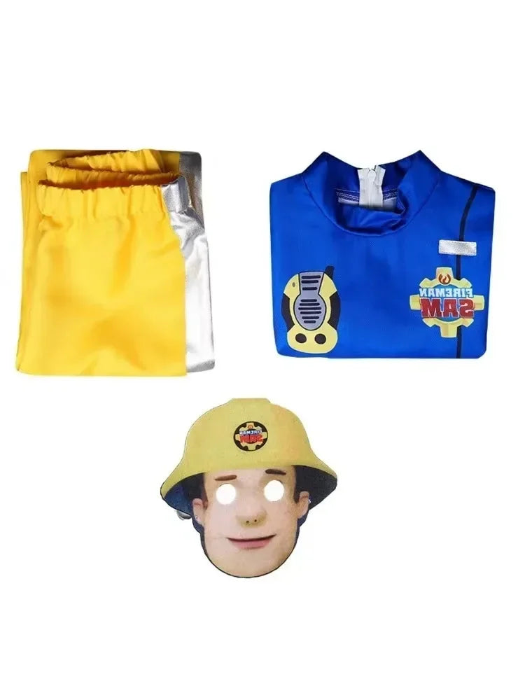 Fireman Sam Cosplay Costume for Kids, Halloween Fancy Dress, Birthday Gift