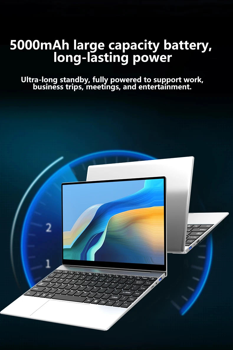 Ordinateur portable NAIWO 2026 14,1 pouces ultra-fin Windows 11 16 Go 2 To SSD PC Gamer Intel 4405U Écran 1920*1080 pour le bureau et les études