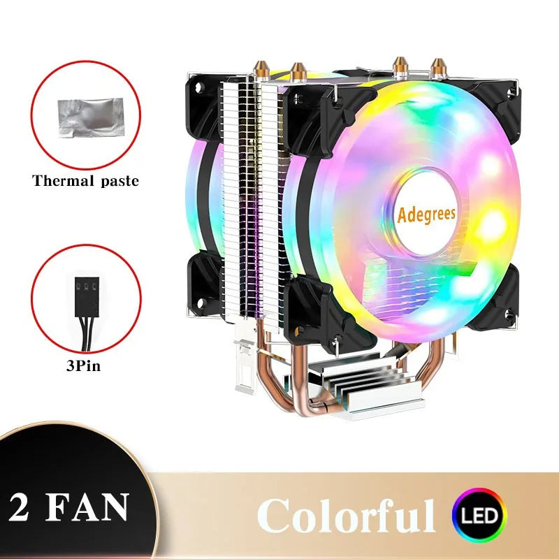 Refroidisseur d'air CPU X79 X99 3 broches PWM 4 broches ventilateur de refroidissement de processeur silencieux pour Intel LGA 1151 1155 1200 1700 2011 AMD AM3 AM4 radiateur PC