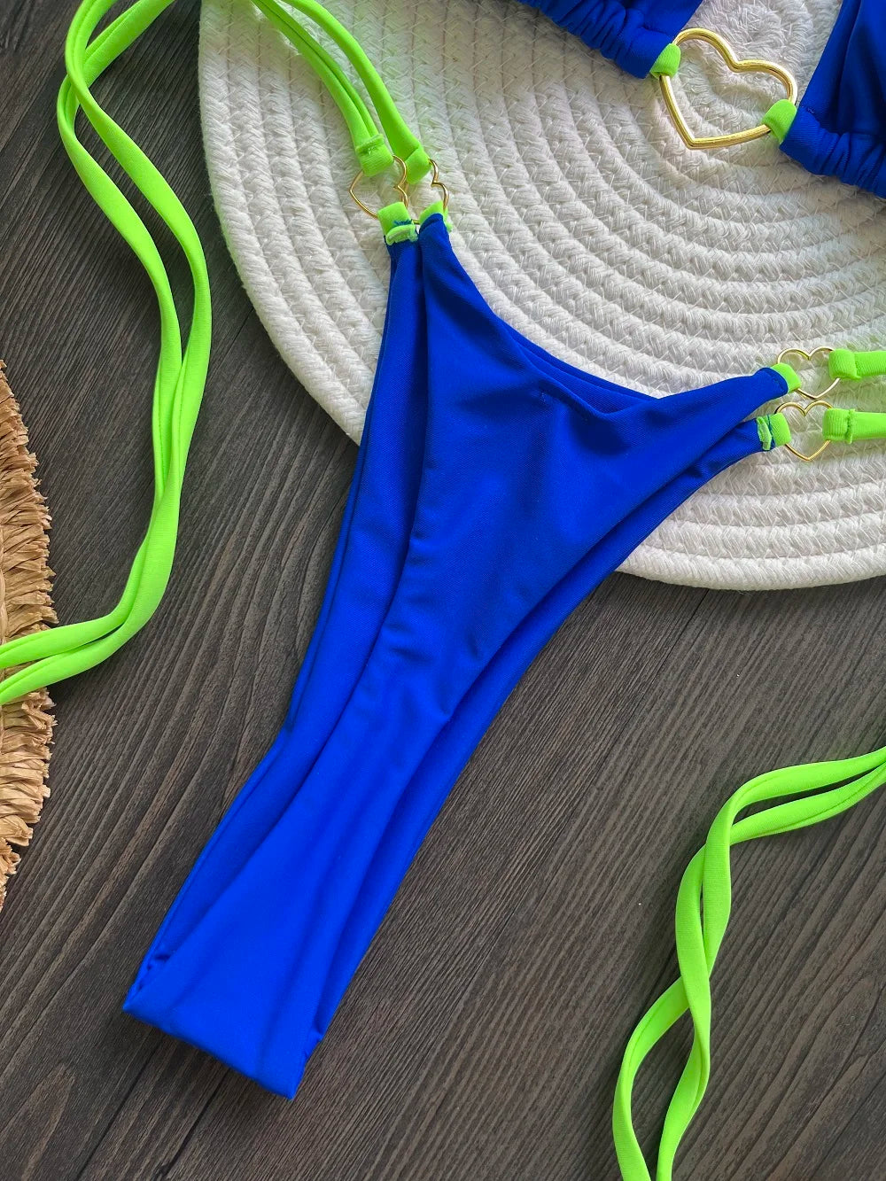 RUOTONSEPT-Maillot de bain deux pièces sexy pour femme, bikini brésilien, couleur unie, col licou, triangle, culotte tanga