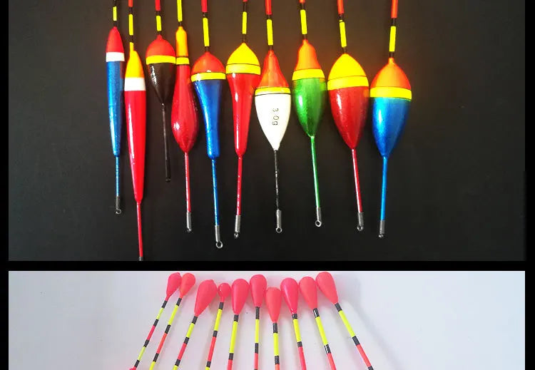 Ensemble de 10 Flotteurs de Pêche — Taille Mixte, Bouée Bobber