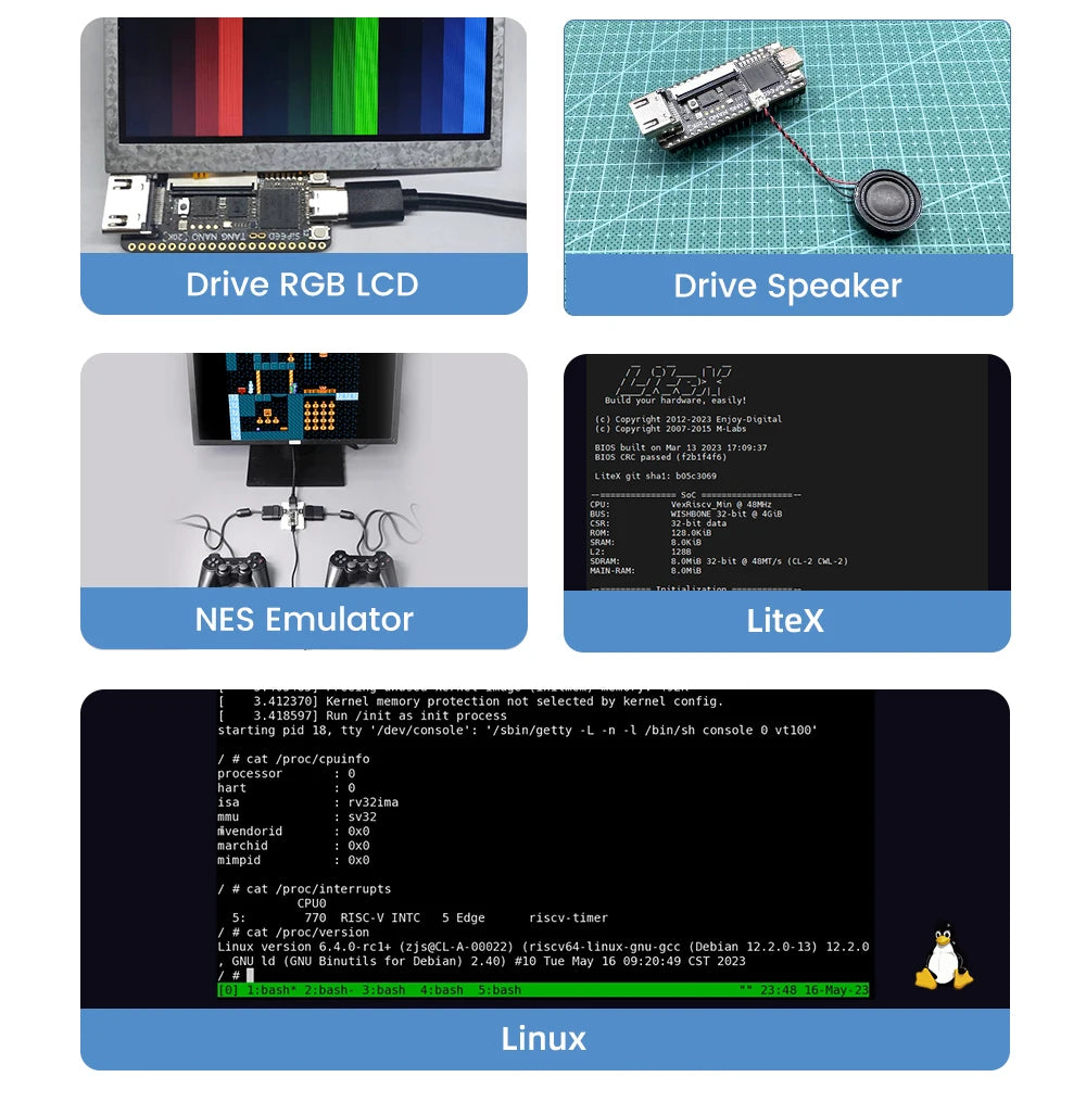 Carte de développement FPGA Sipeed Tang Nano 20K, lecteur de jeu rétro RISCV Linux