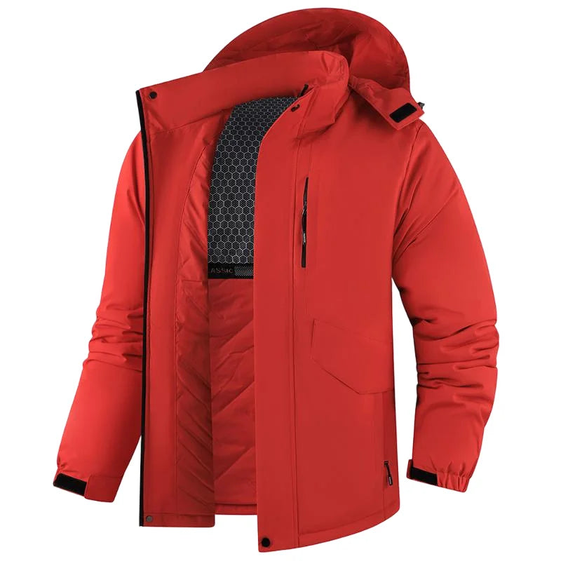 Veste d'hiver épaisse et imperméable pour homme, coupe-vent, chapeau détachable, multi-poches, coupe-vent de travail, Safari