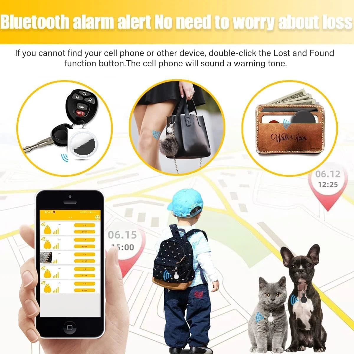 Mini rastreador GPS inteligente Bluetooth, funciona con sistema Android e iOS, rastreador de escucha, Mini localizador global, detector de llaves para mascotas