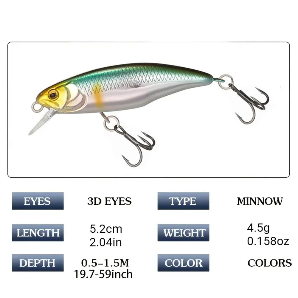 Japon modèle chaud coulant méné leurres de pêche 52mm 4.5g Jerkbait bar brochet Carkbait Wobblers nageur appât dur professionnel