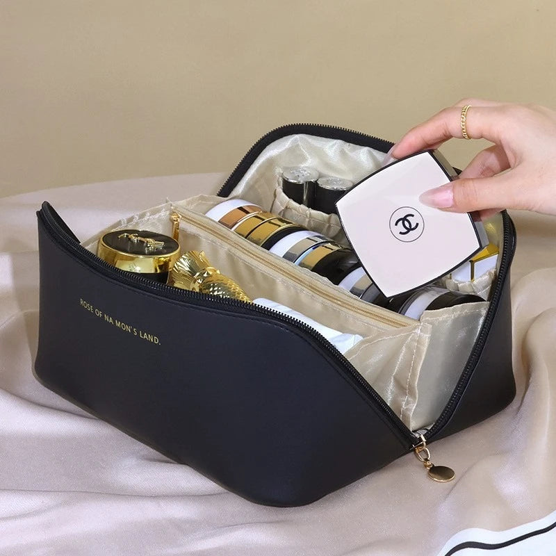 Organizador de maquillaje, neceser de mujer, estuche de maquillaje, bolsa de almacenamiento, caja de lujo para señoras, neceser de cosméticos, bolsa de viaje con cremallera