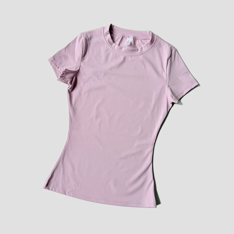 Women Seamless Yoga Top Sport T-Shirt Fitness Clothing Short Sleeve Yoga Shirt Gym Crop Top Running Activewear