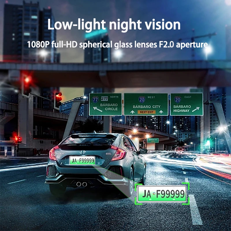 1080P WiFi Coche DVR 2/3 Cámaras DashCam para Coches Cámara de Vehículo Grabador de Vídeo Delantero Opcional Cámara Trasera Visión Nocturna Dashcam