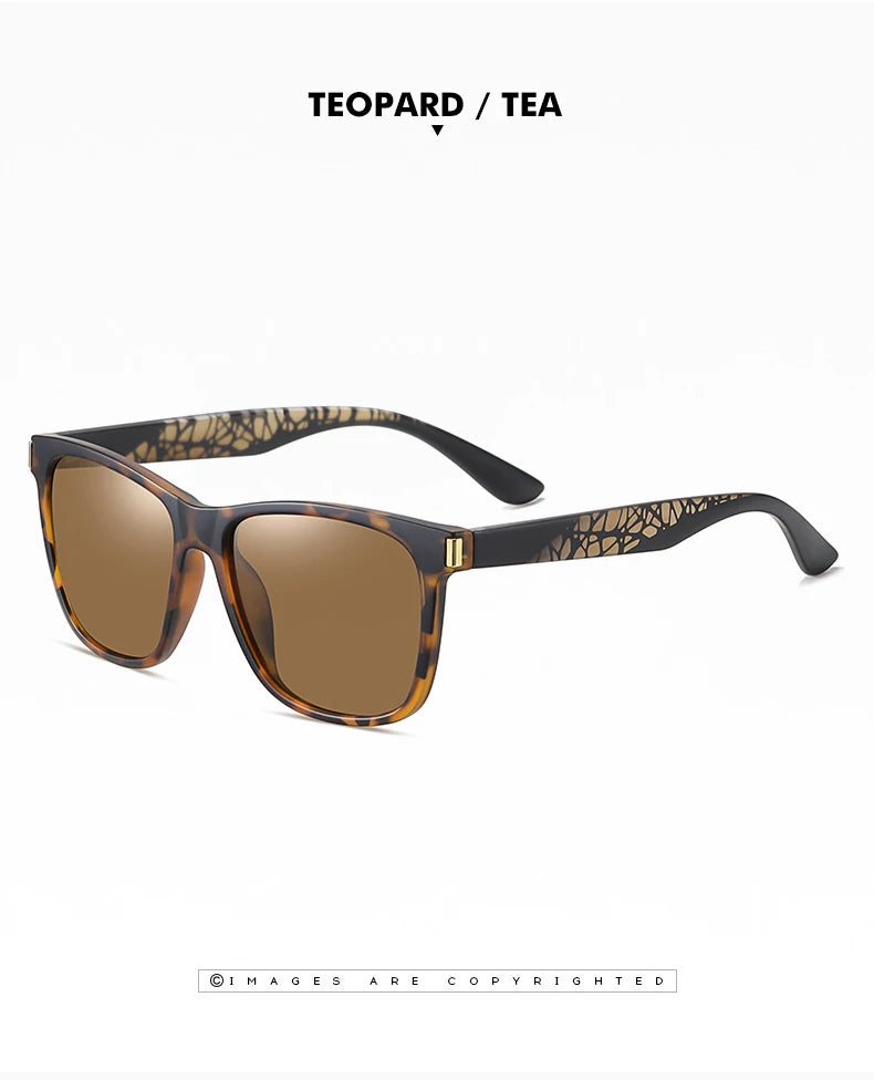 Classique Vintage lunettes de soleil polarisées homme mode léopard cadre rétro lunettes femme UV400 Anti-éblouissement lunettes de soleil homme