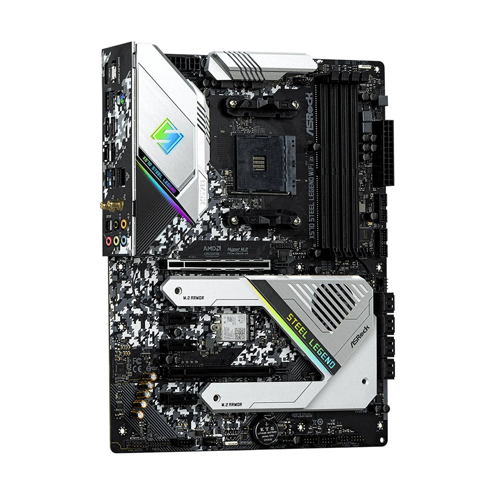 Carte mère ASRock X570 STEEL LEGEND WIFI AX prenant en charge les processeurs 5500 5600 5600X 5700X 5700x3D 5800x3D, 4xDDR4 128 Go, AMD AM4, HDMI, ATX