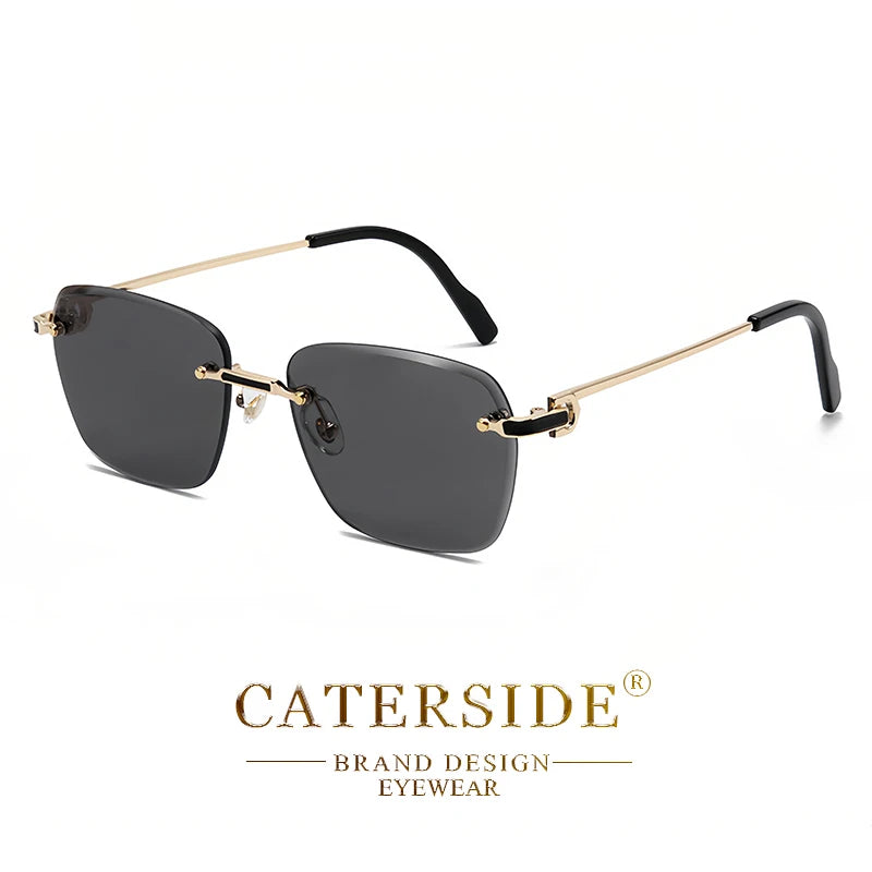 CATERSIDE nuevas gafas de sol sin montura, gafas de sol degradadas para hombre, gafas de sol retro de negocios para mujer, UV400, gafas de sol para hombre