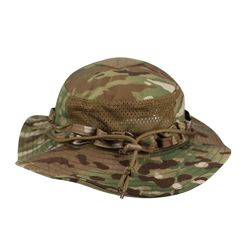 Nouveau 2026 Casquette Bob Camouflage Multicam avec Poche Carrée pour Passionnés de Tactique, Chapeau de Soleil pour Pêche, Randonnée et Activités de Plein Air