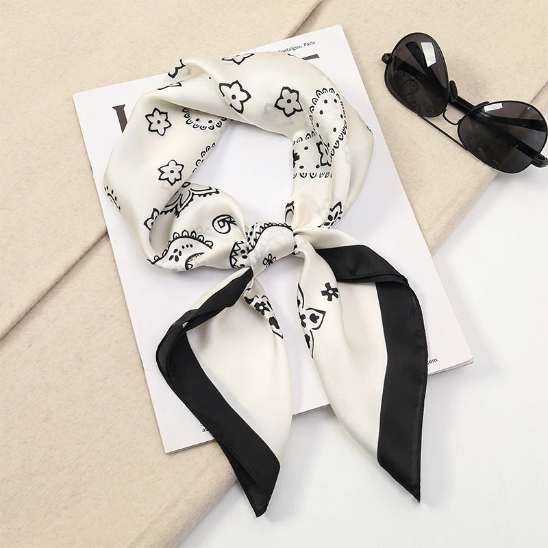 Pañuelo cuadrado tipo hiyab para mujer, estampado popular de lujo, chales cálidos de playa, envolturas, diadema para el cabello