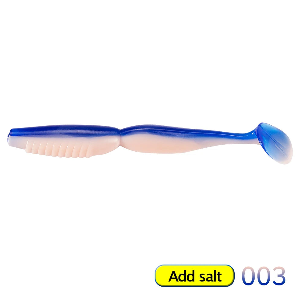 D1 nouveau filature Shad ver 125mm 12g échantillons de pêche au bar leurre noueux poisson Silicone plastique souple appât avec sel t-que