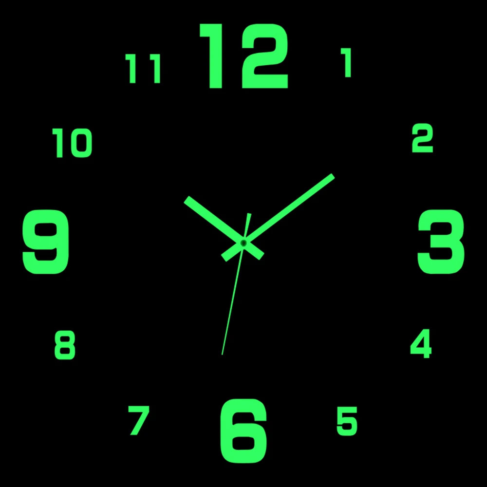 Wall clock DIY Luminous Wall Clock Quartz Watch Acrylic Mirror Stickers Wall Clock Wall Decoration Hot Home Decoration