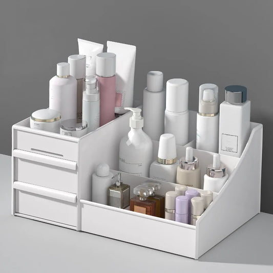 Boîte de rangement de cosmétiques de style tiroir de bureau, coiffeuse, étagère, boîte de rangement de fichiers