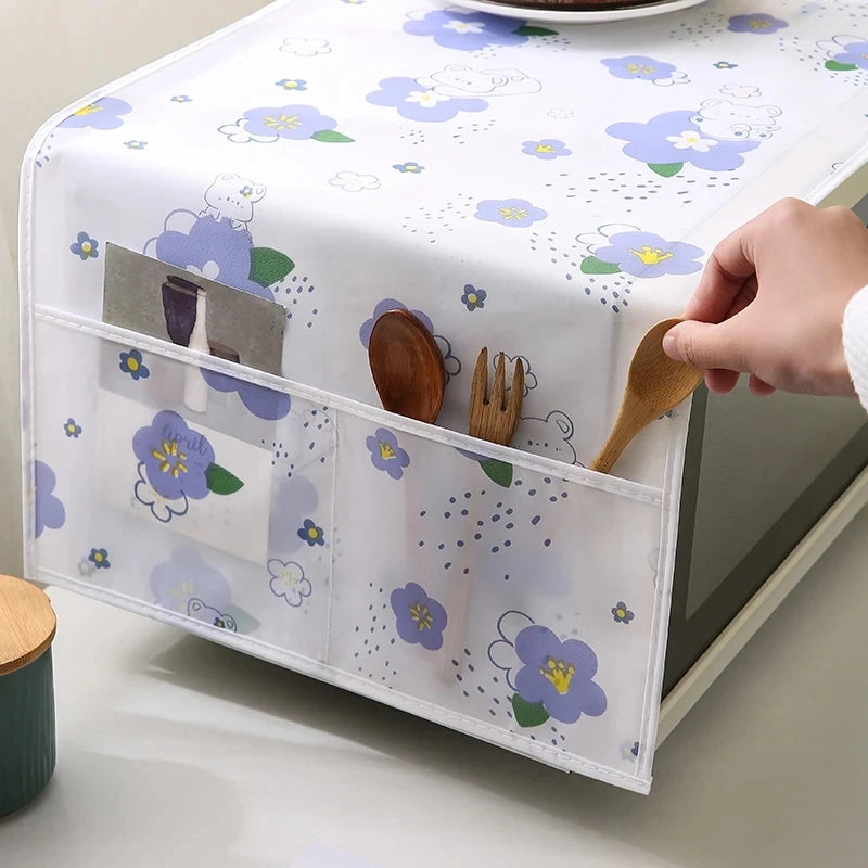 Couvercle anti-poussière étanche pour micro-ondes, stockage latéral, Surface d'impression domestique, appareils résistants à l'huile, Protection de l'environnement de haute qualité