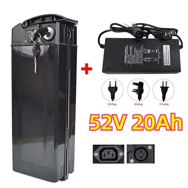 Nueva batería Silverfish de 48 V 52 V para bicicleta eléctrica 30 Ah 20 Ah 17 Ah baterías de alta capacidad celdas 18650 potencia 500-2000 W