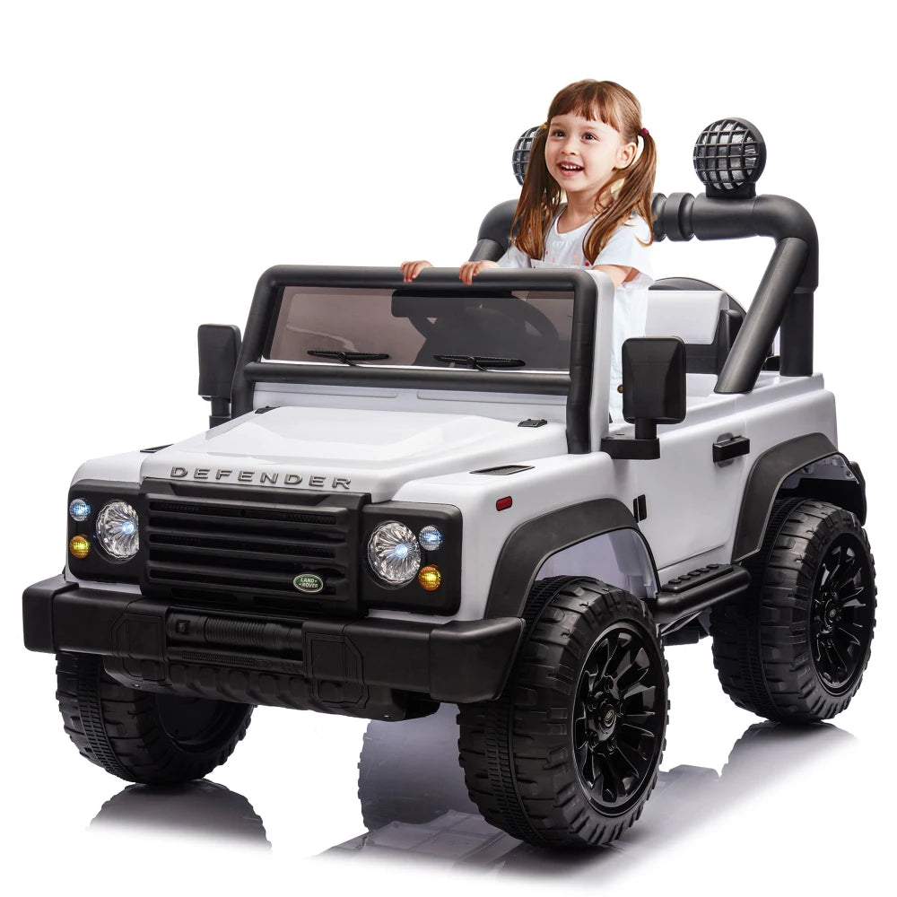 Land Rover Defender 2015 con licencia 90, 24V para niños, coche XXL con control parental, 2wd, suspensión en las cuatro ruedas, Bluetooth, MP3, música