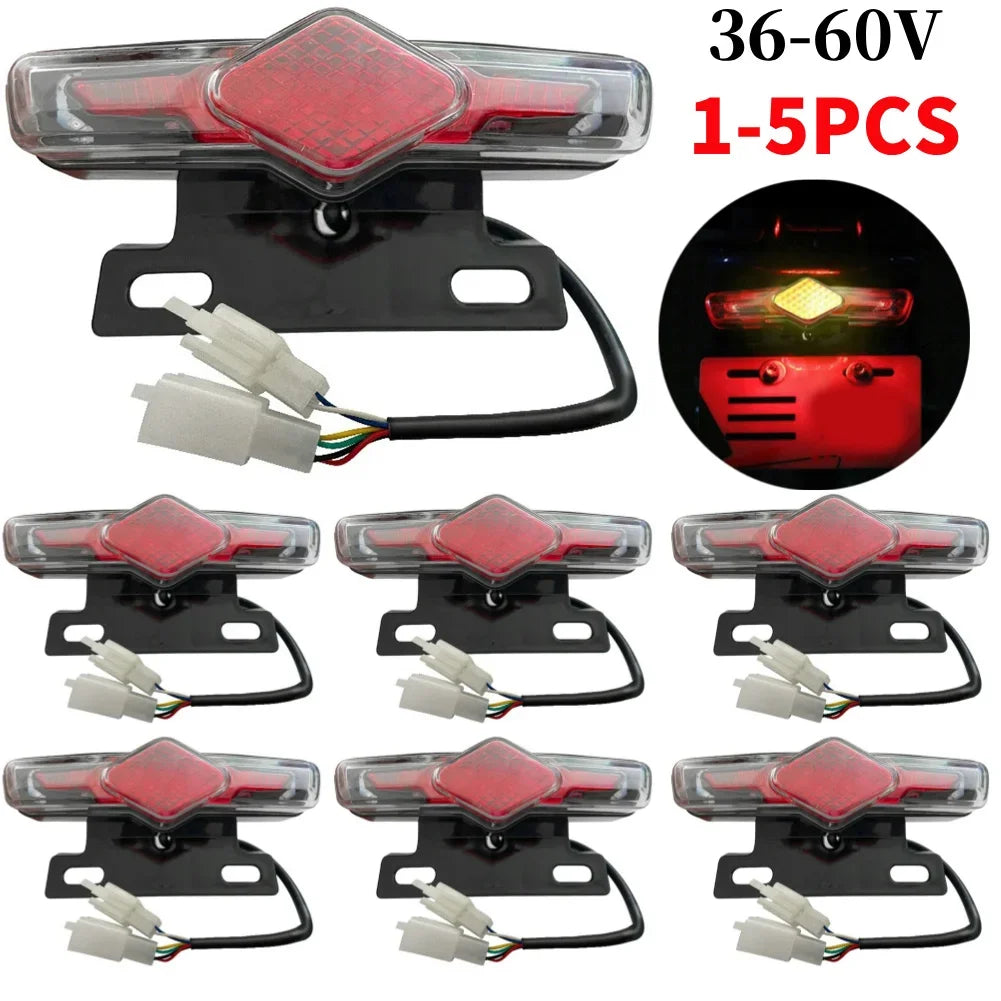 Waterproof LED Headlight for Electric Bicycle, Turn Signals, Taillight, 36V, 48V, 60V
