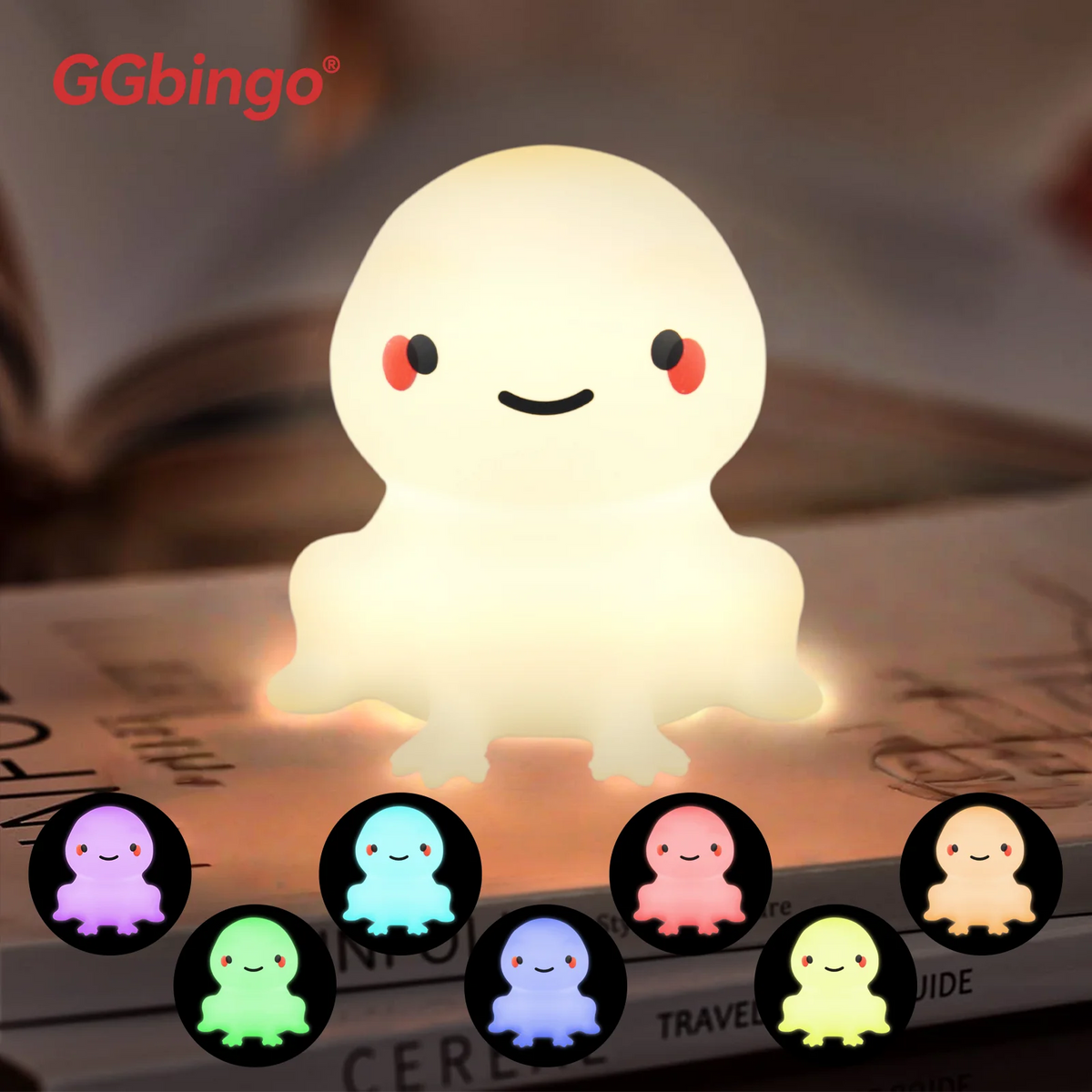 Veilleuse Capybara rechargeable — lampe de nuit pour enfants, décoration chambre, cadeau